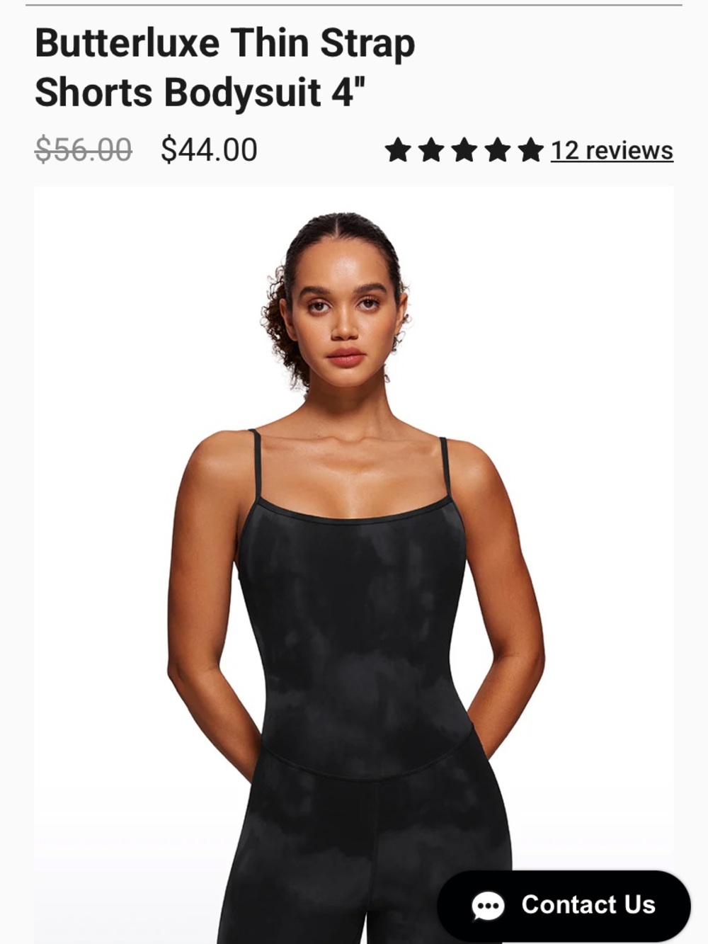 Butter Black Thin-Strap Bodysuit